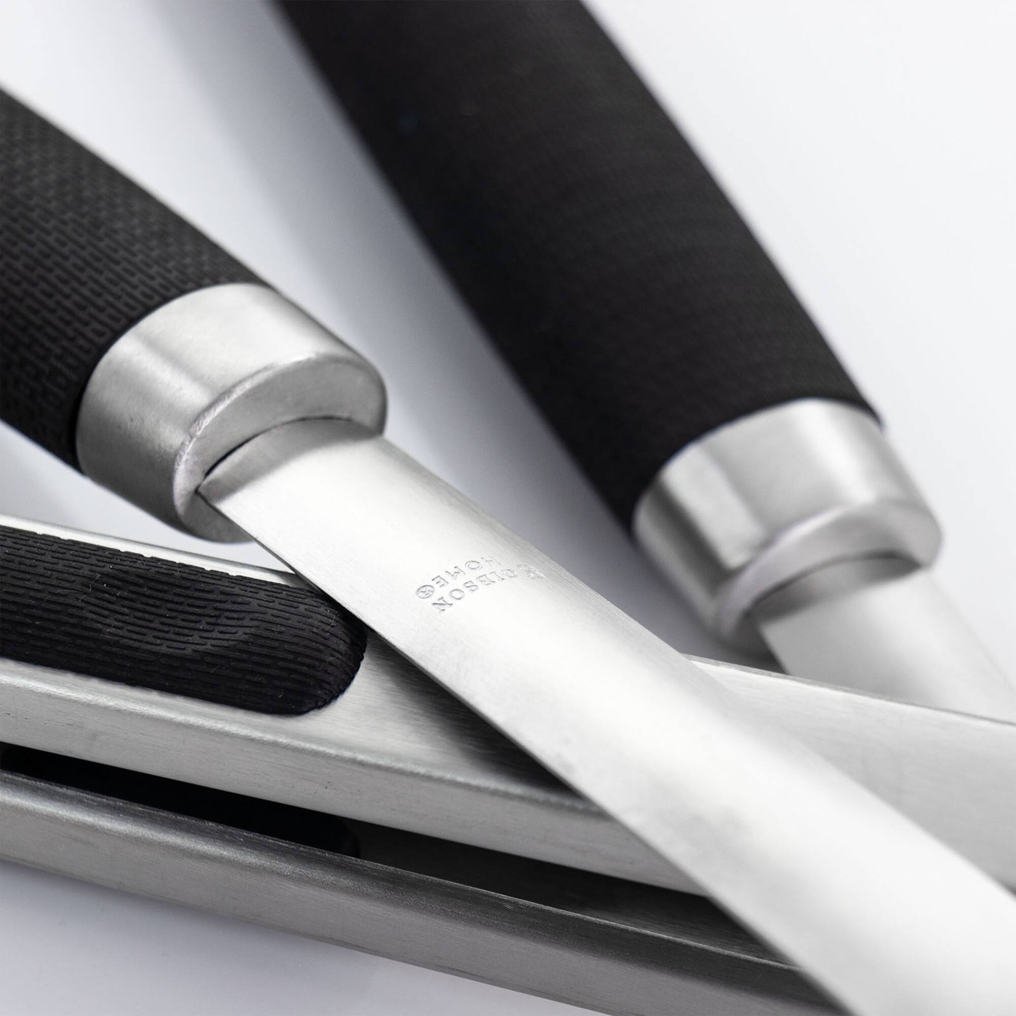 Gibson Home® Silver & Black Sawyer 3 Piece Stainless Steel BBQ Tool Set